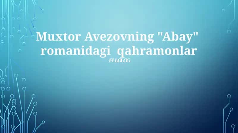 Abay romanidagi qahramonlar