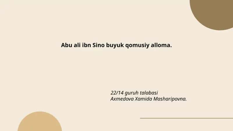 Ibn Sino hayoti va tarjimai holi