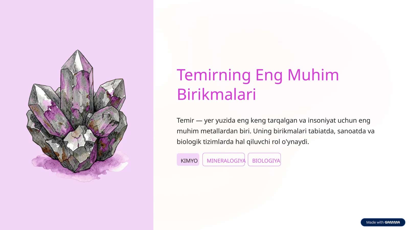 Temirning Eng Muhim Birikmalari