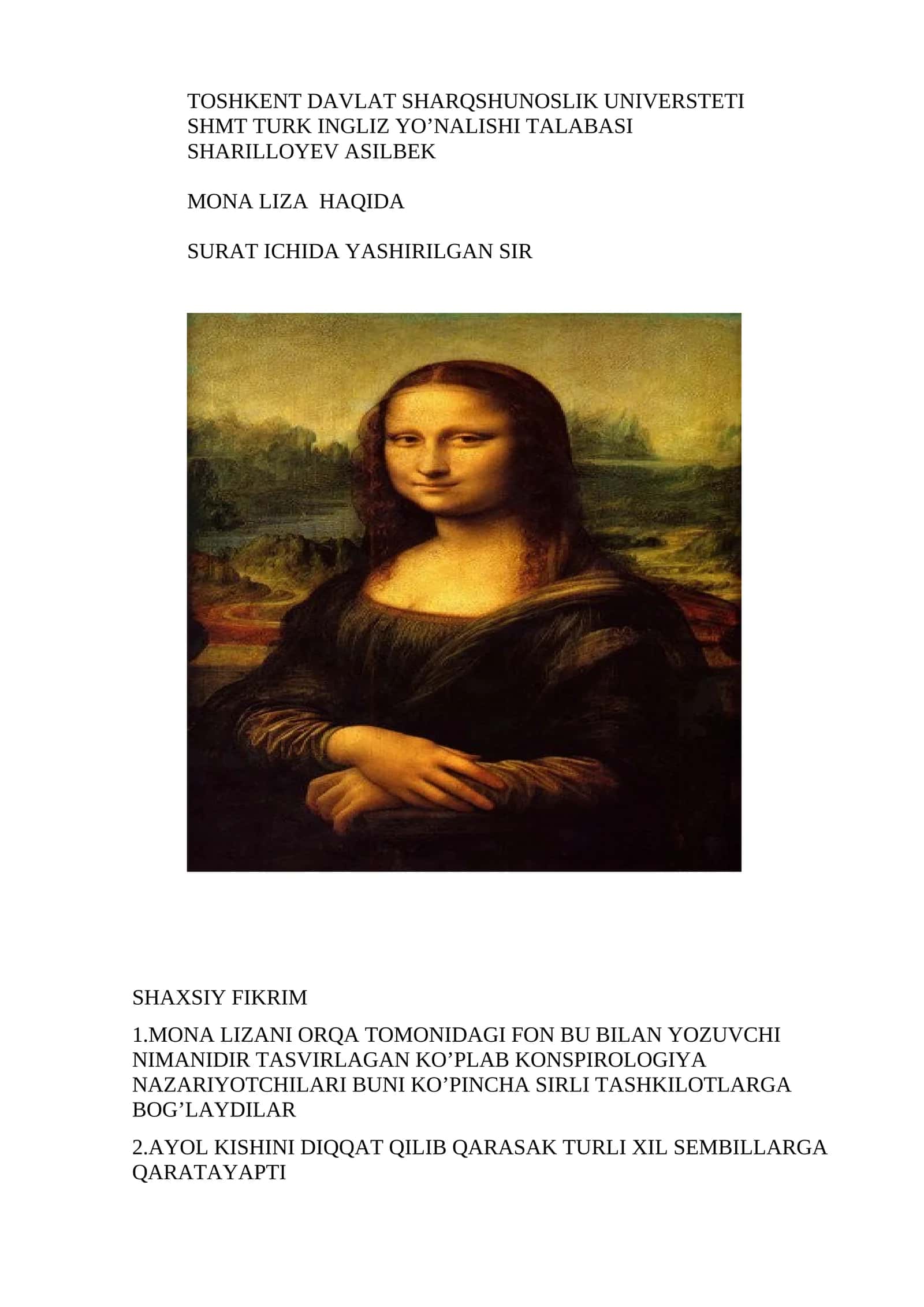 MONA LIZA HAQIDA