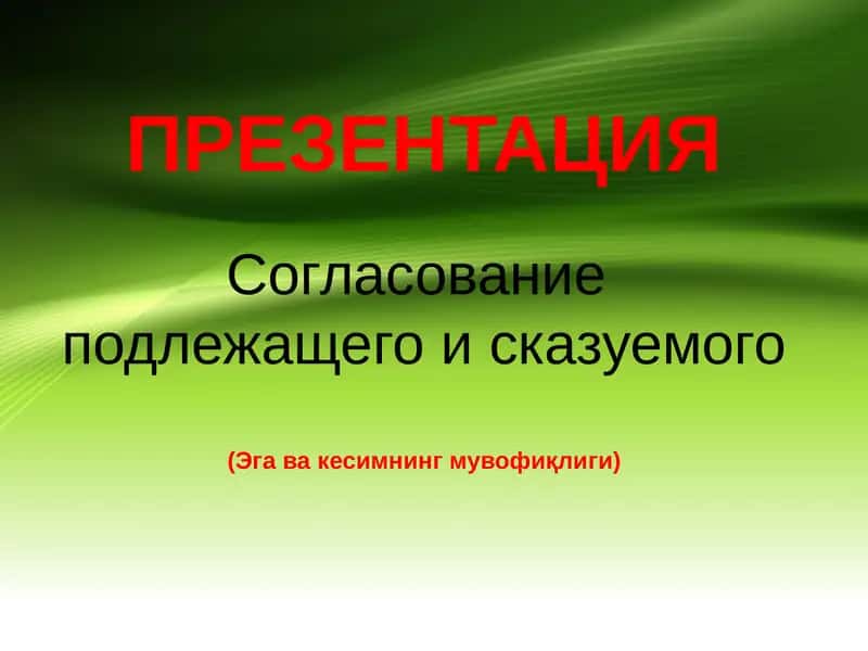 Согласование подлежащего и сказуемого