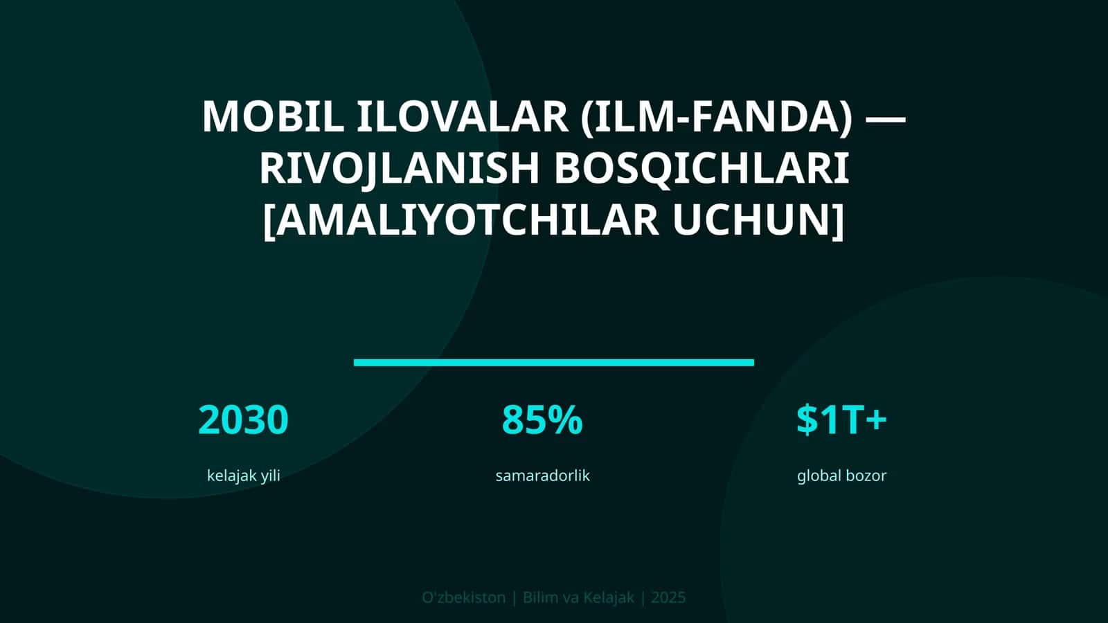 Mobil Ilovalar (Ilm-Fanda) - Rivojlanish Bosqichlari [Amaliyotchilar Uchun]