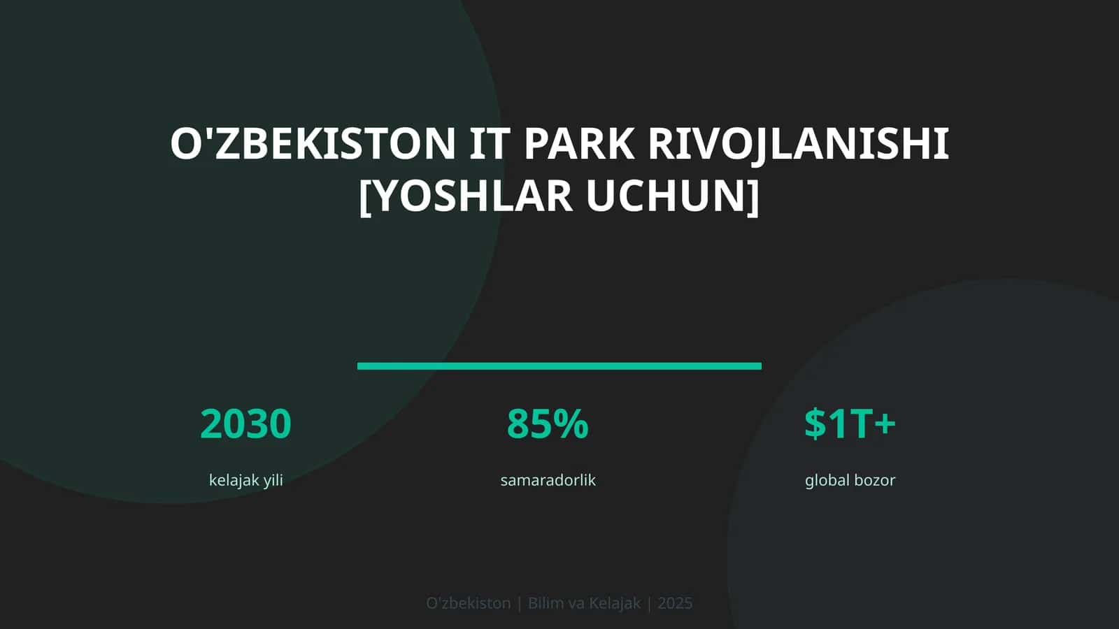 O'zbekiston IT park rivojlanishi [yoshlar uchun]