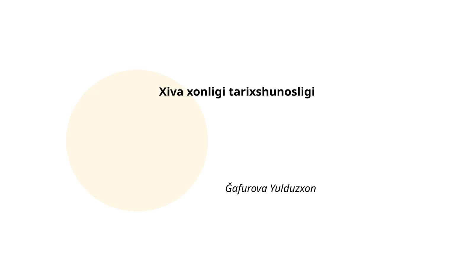 Xiva xonligi tarixshunosligi