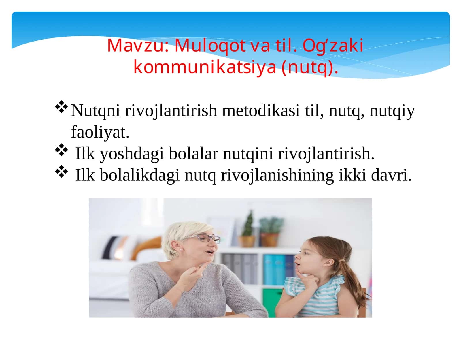 Muloqot va til. Og‘zaki kommunikatsiya (nutq)