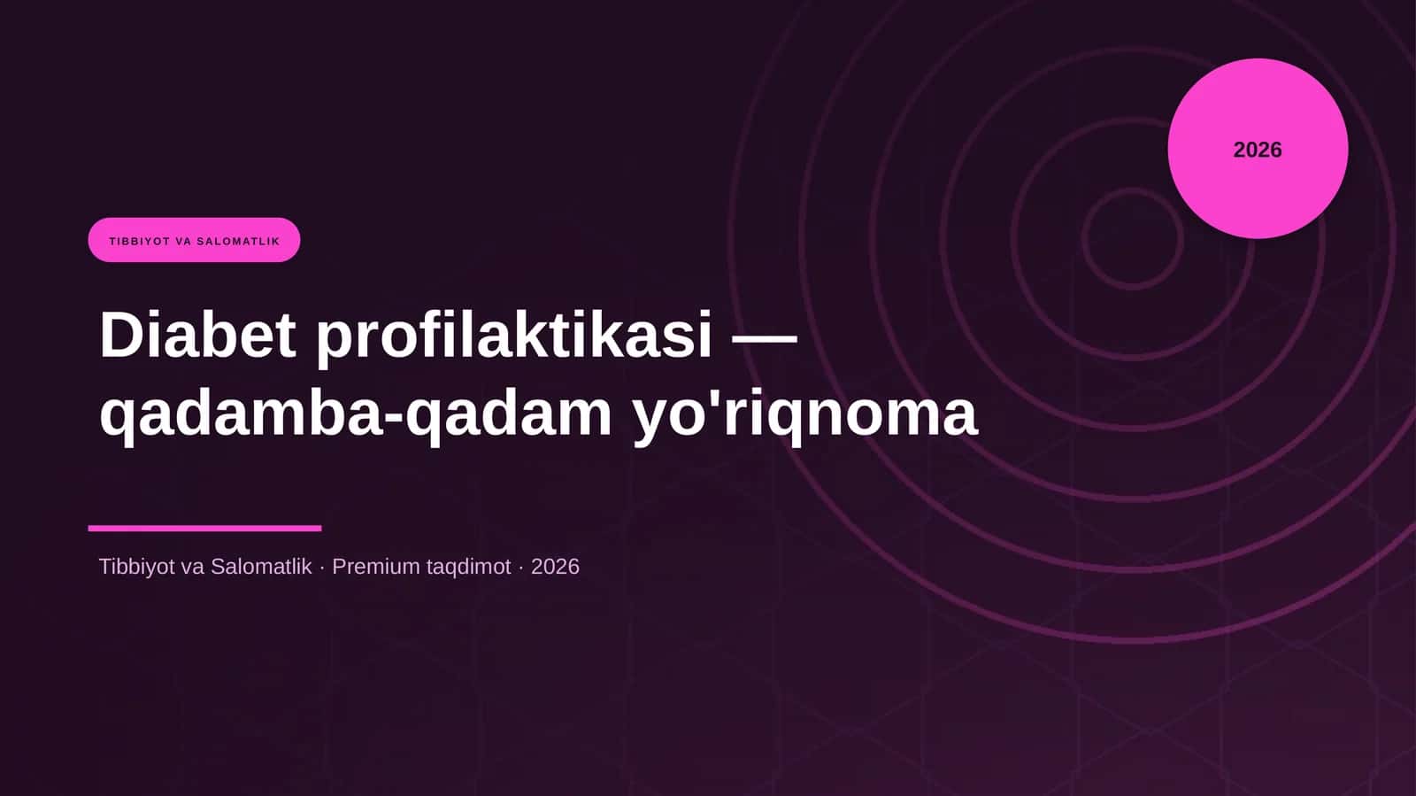Diabet profilaktikasi — qadamba-qadam yo'riqnoma