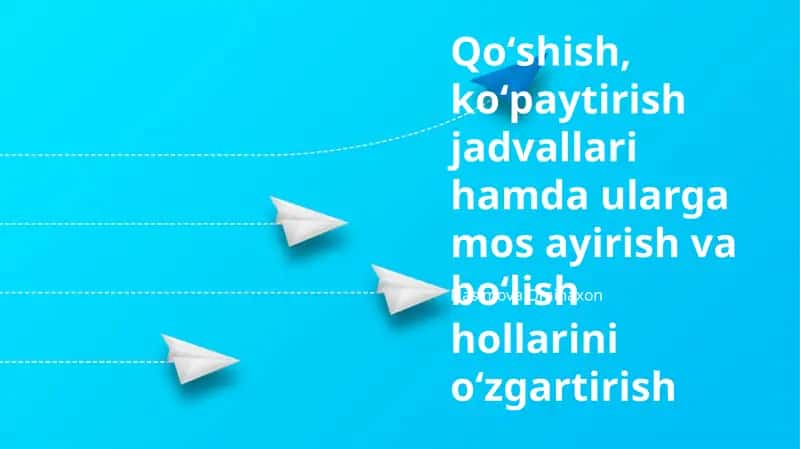 Ayirish va Bo'lish Jadvallari