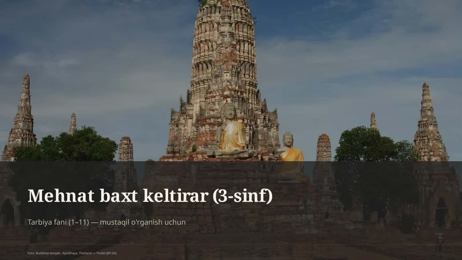 Mehnat baxt keltirar (3-sinf) Ta'lim Dasturi