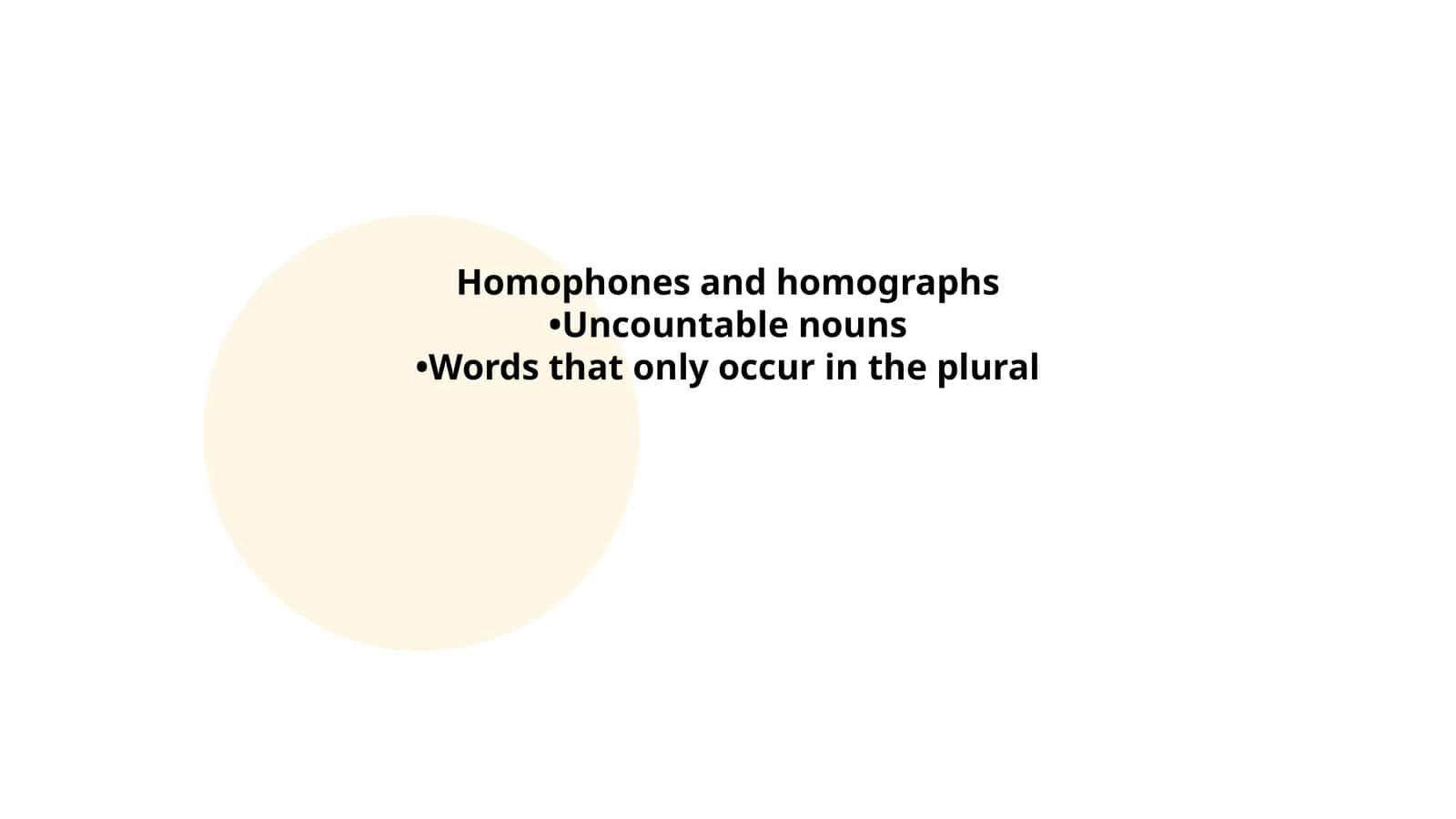 Homophones and homographs