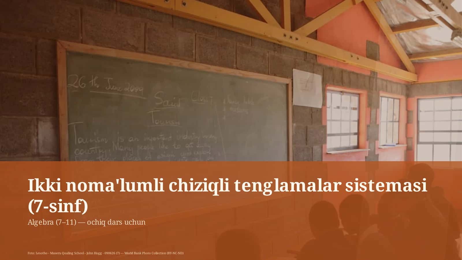 Ikki noma'lumli chiziqli tenglamalar sistemasi (7-sinf)