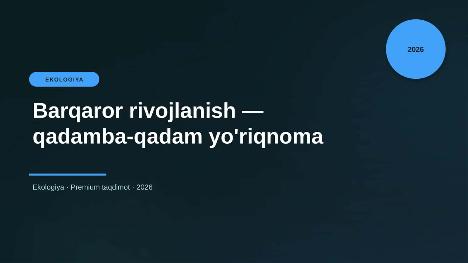 Barqaror rivojlanish — qadamba-qadam yo'riqnoma