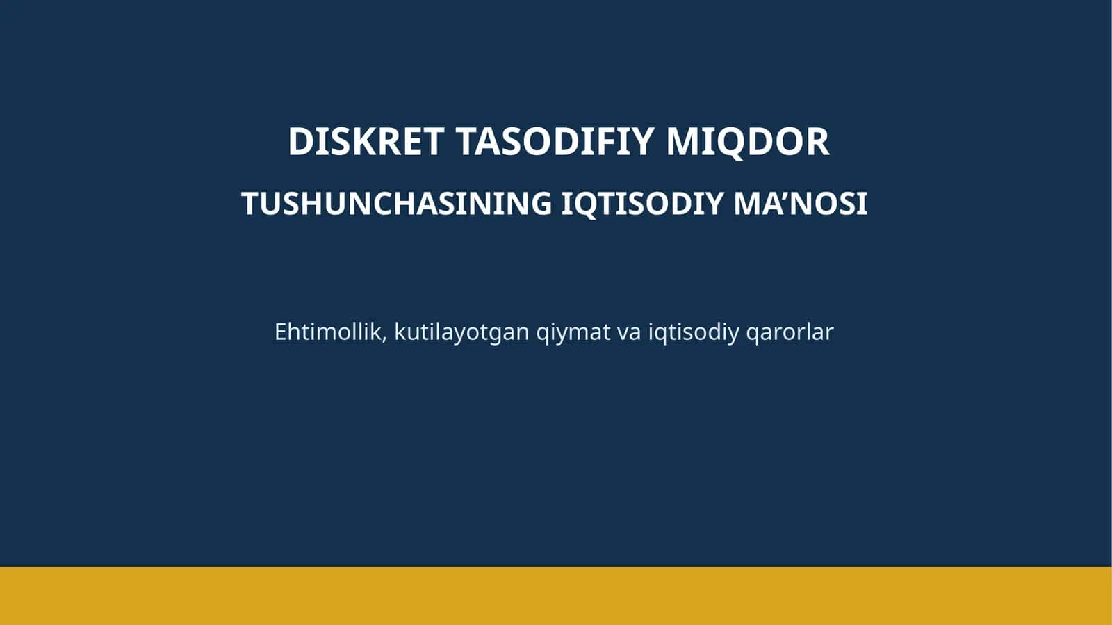 Diskret tasodifiy miqdor