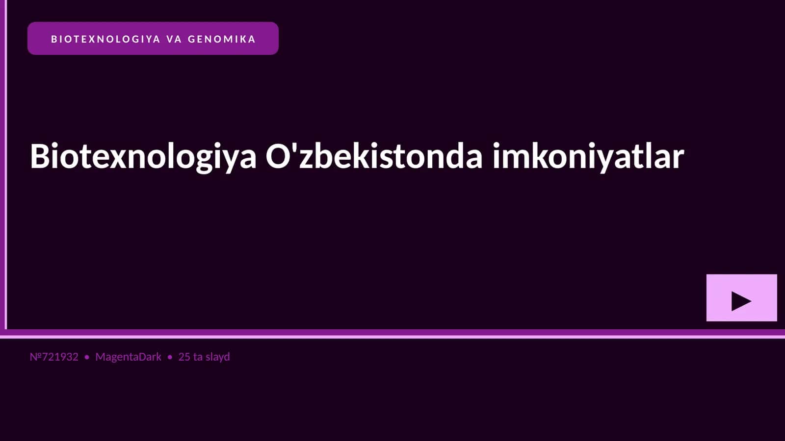 Biotexnologiya va Genomika