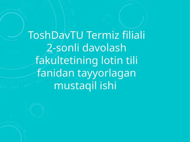 ZAMONAVIY  TIBBIYOT TEXNOLOGIYALARI