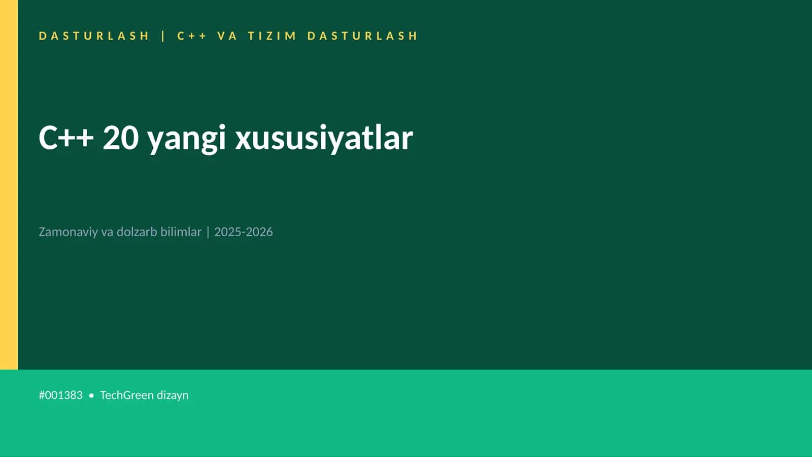C++ 20 yangi xususiyatlar