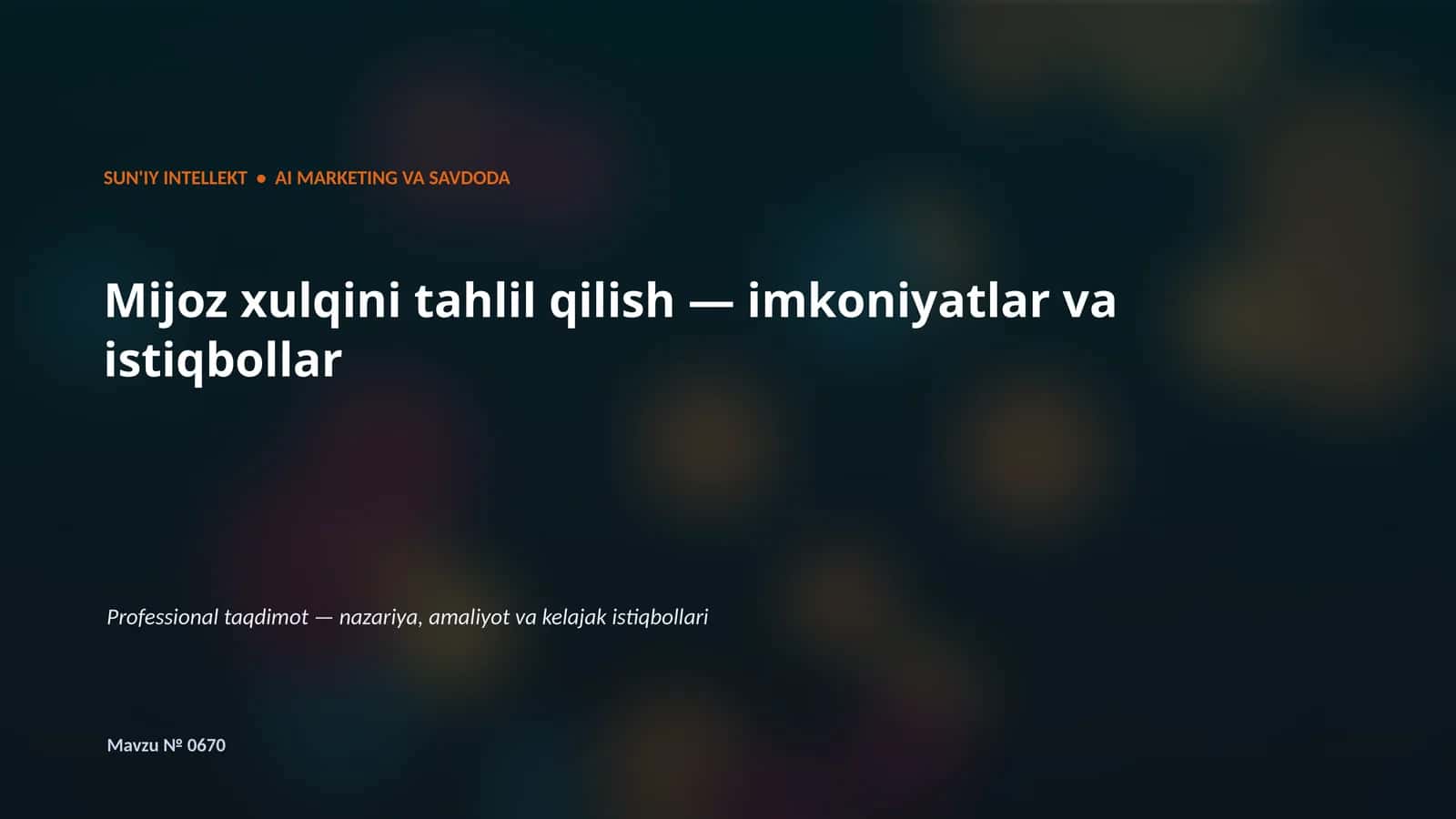 AI MARKETING VA SAVDODA