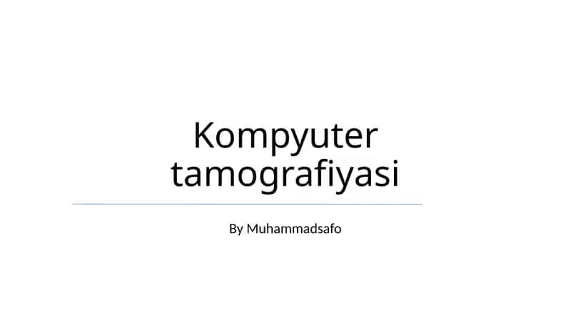 Kompyuter tomografiyasi