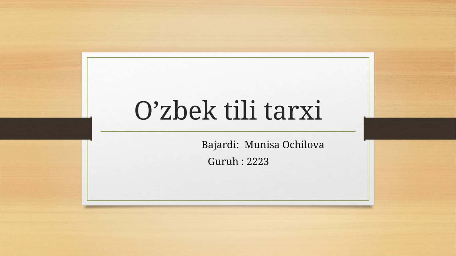 O’zbek tili tarxi