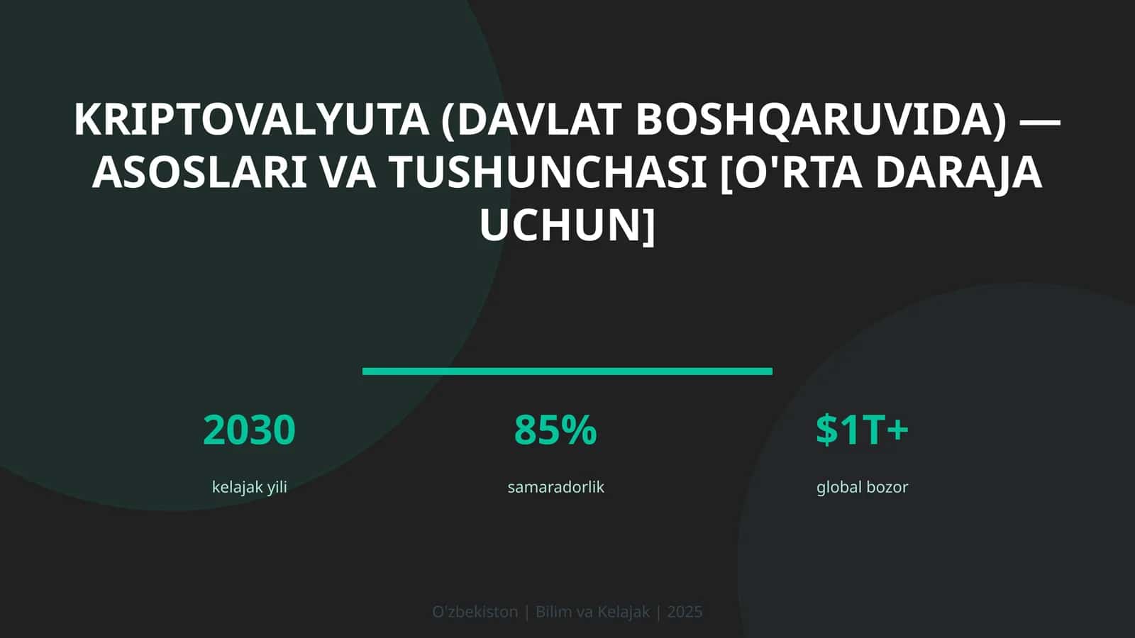 Kriptovalyuta (davlat boshqaruvida) — asoslari va tushunchasi [o'rta daraja uchun]