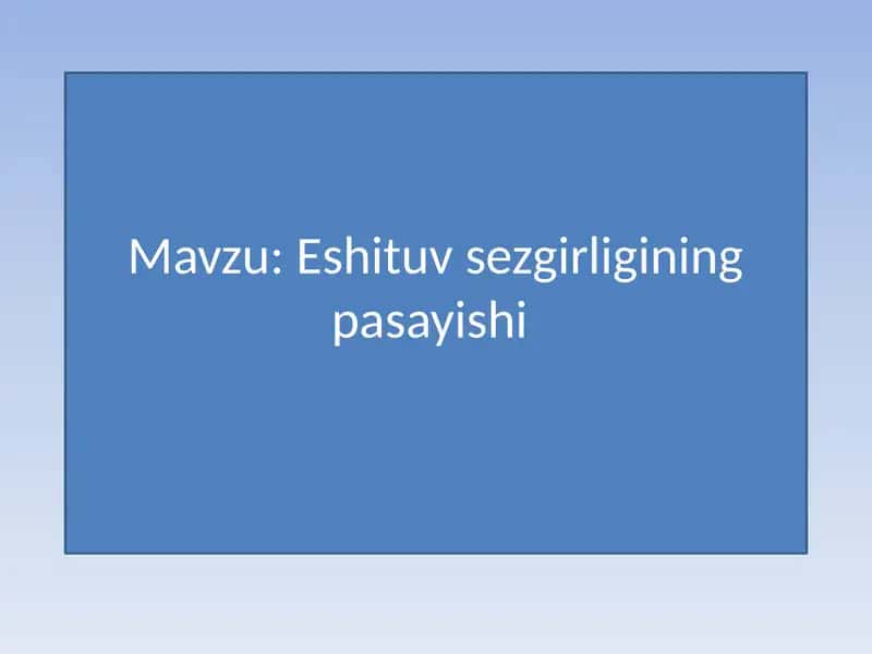 Eshituvsezgirligi