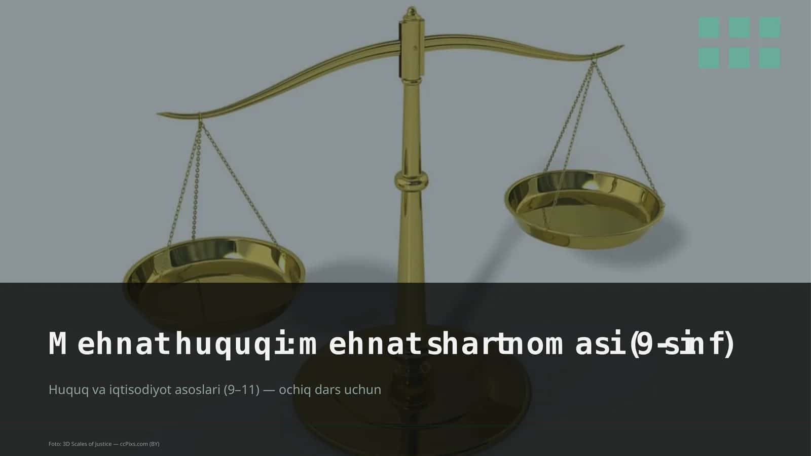 Mehnat huquqi: mehnat shartnomasi (9-sinf)