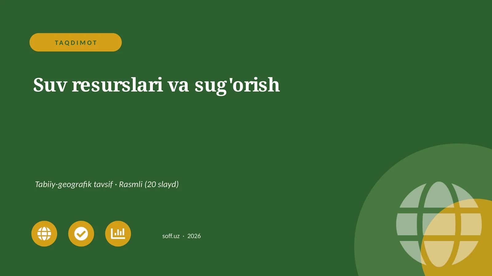 Suv resurslari va sug'orish