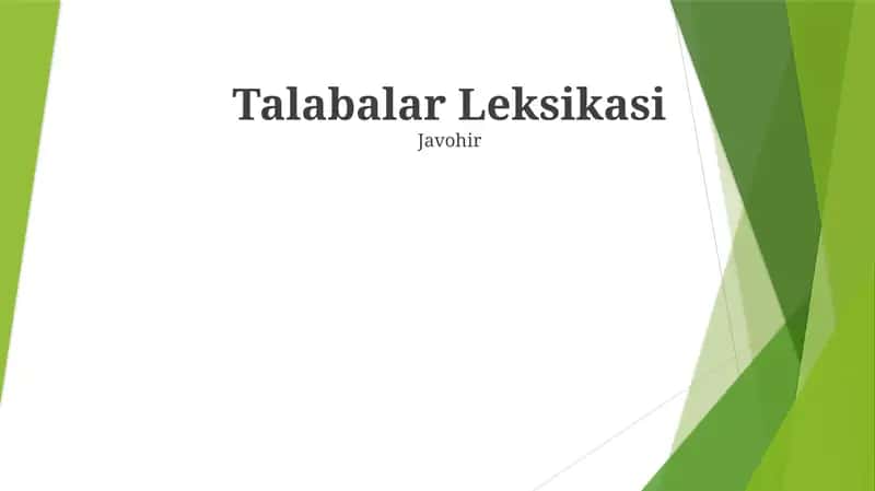 Talabalar Leksikasi