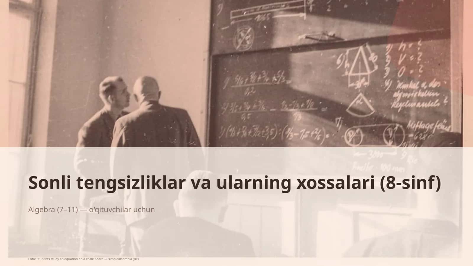 Sonli tengsizliklar va ularning xossalari (8-sinf)