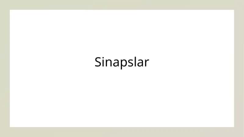 Sinapslar