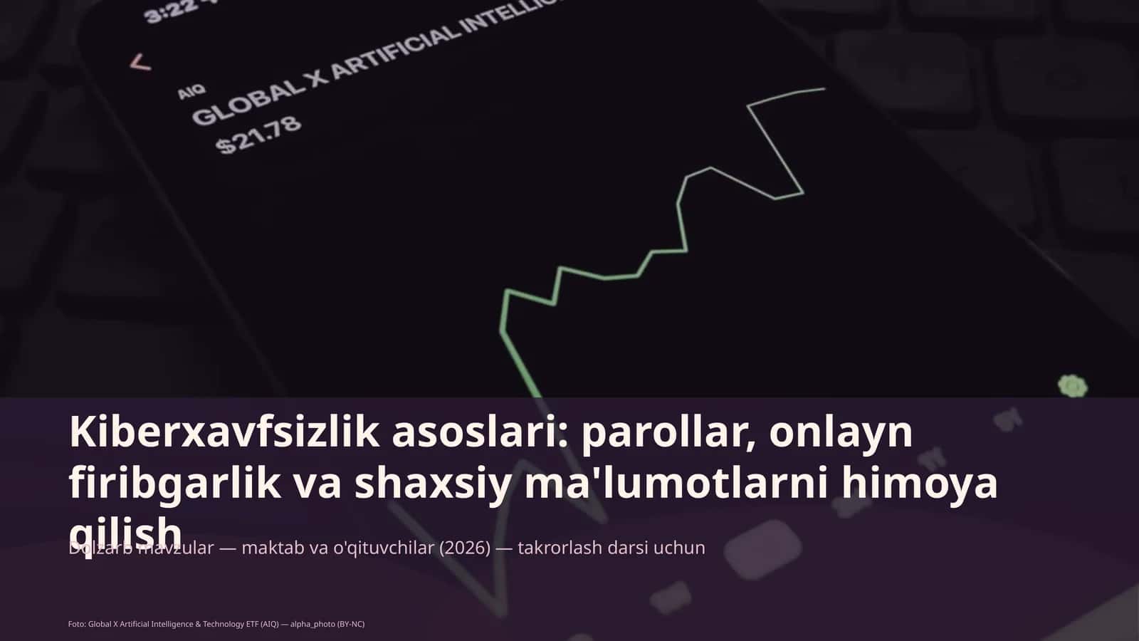 Kiberxavfsizlik asoslari: parollar, onlayn firibgarlik va shaxsiy ma'lumotlarni himoya qilish