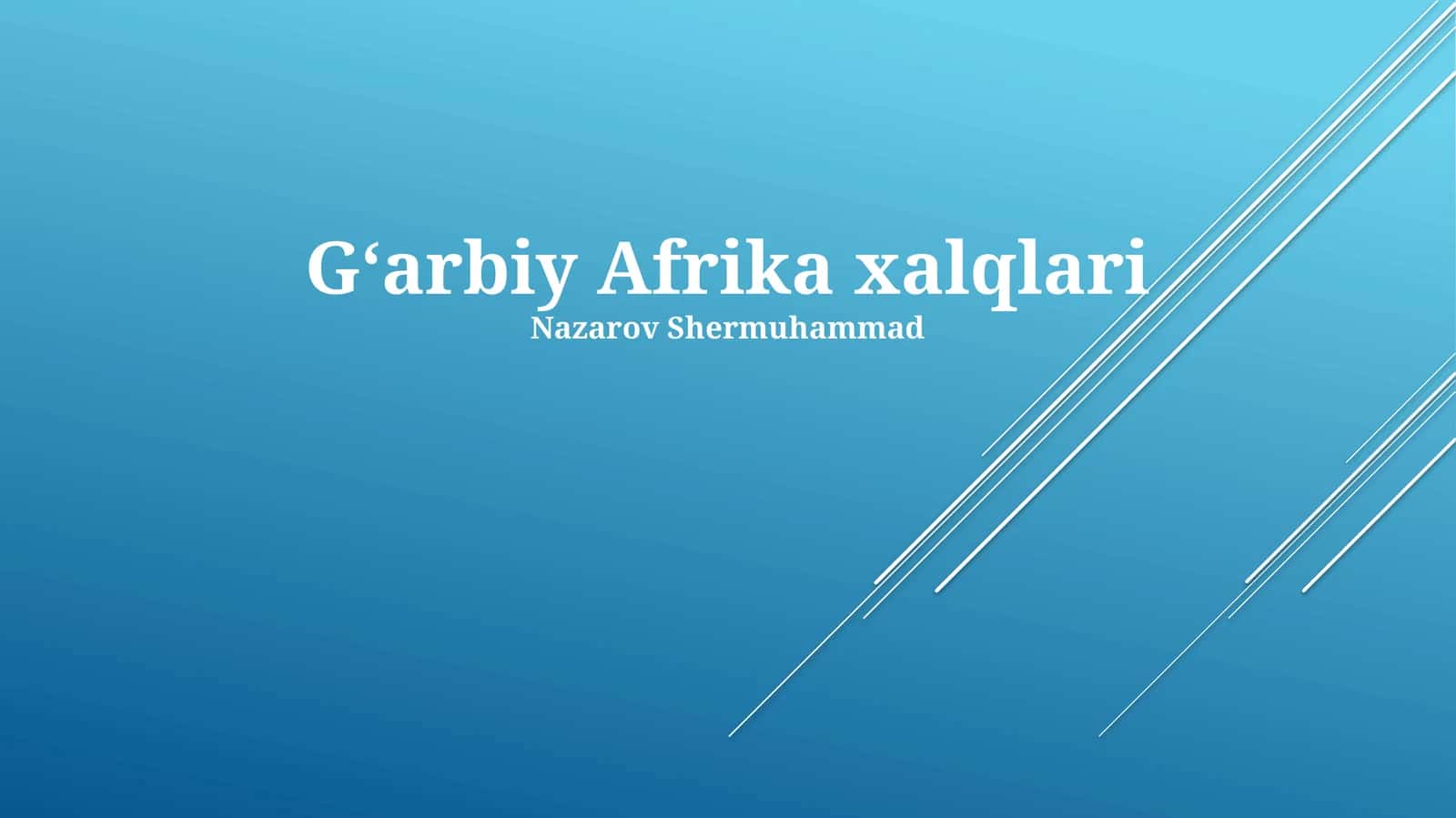 G'arbiy Afrika Xalqlari Tarixi