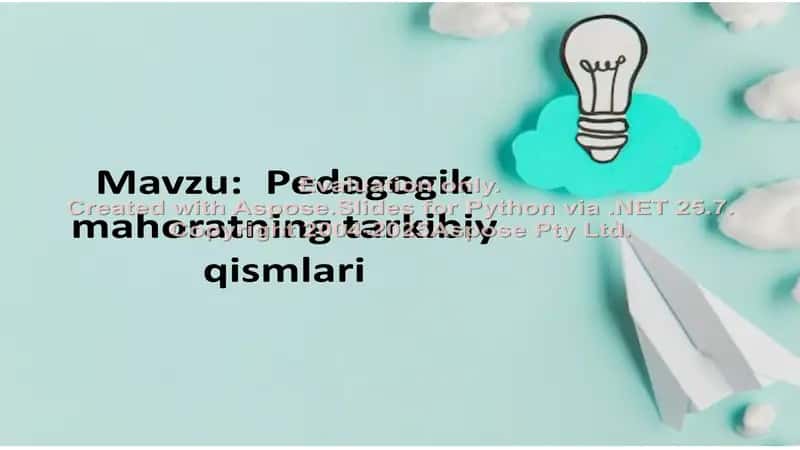 Pedagogik mahoratning tarkibiy qismlari