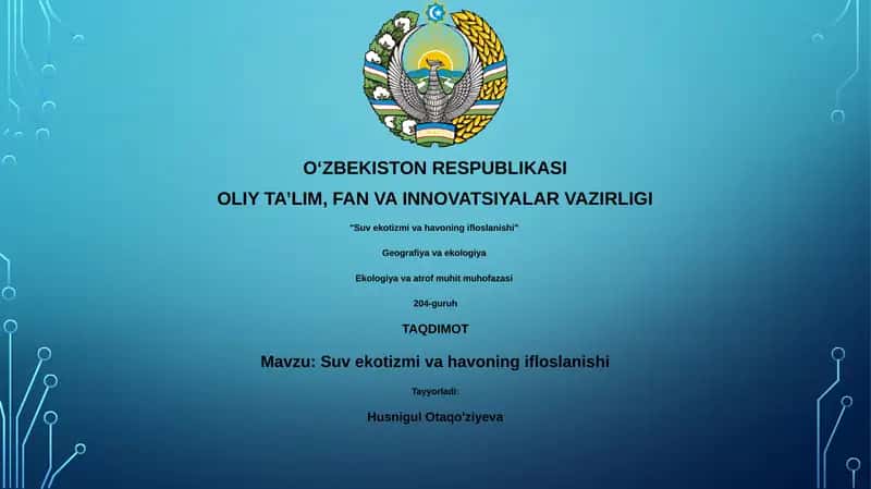 Suv ekotizmi va havoning ifloslanishi