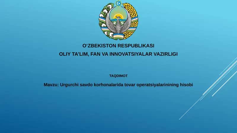 Tovar operatsiyalarini hisobga olish