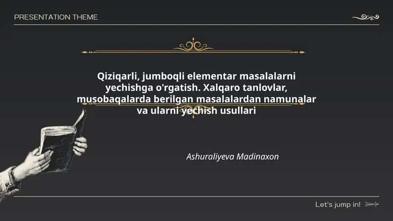 Qiziqarli, jumboqli elementar masalalarni yechishga o'rgatish