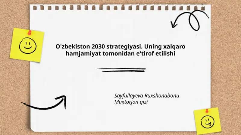 O'zbekiston 2030 strategiyasi. Uning xalqaro hamjamiyat tomonidan e'tirof etilishi