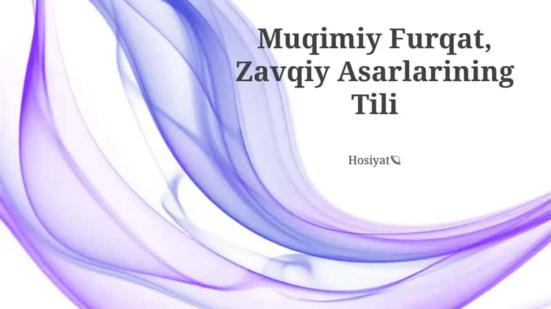 Zavqiy asarlarining tili