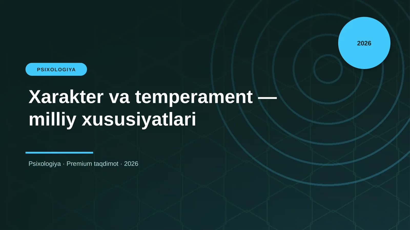 Xarakter va temperament — milliy xususiyatlari