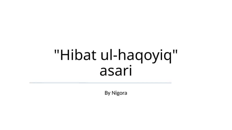 Hibat Ul-Haqoyiq