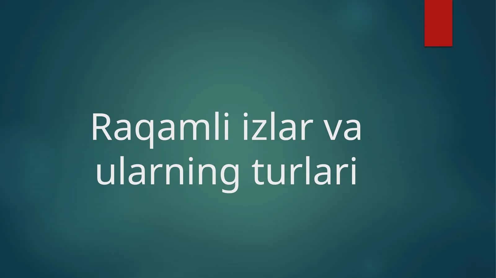 Raqamli izlar va ularning turlari