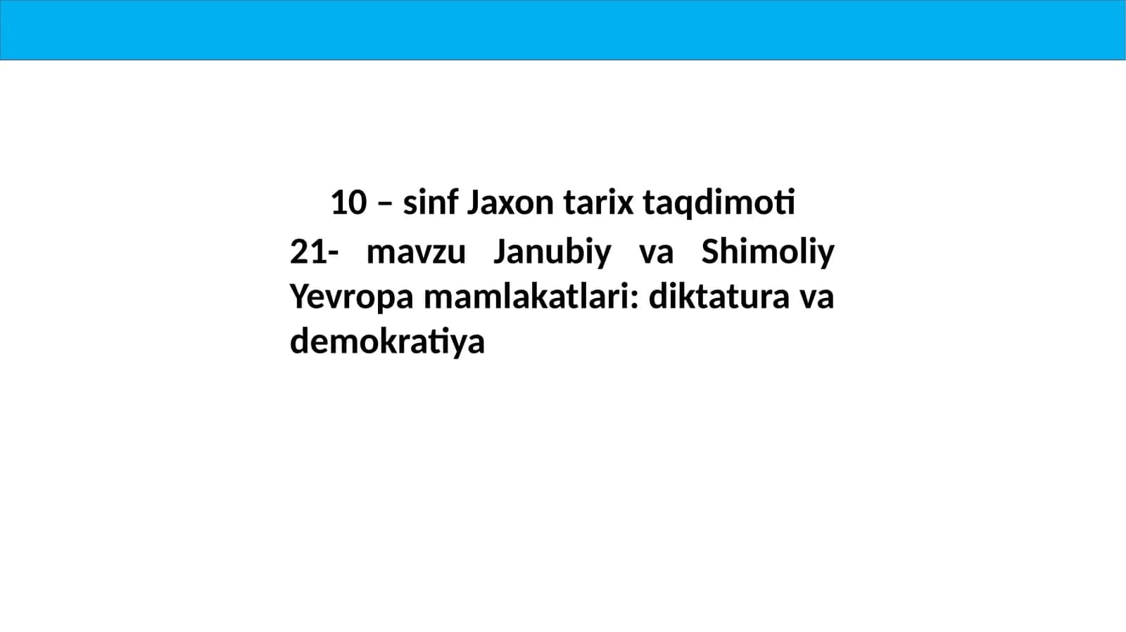 10 –sinf Jaxontarix taqdimoti