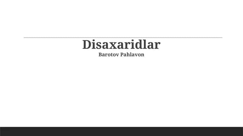 Disaxaridlar