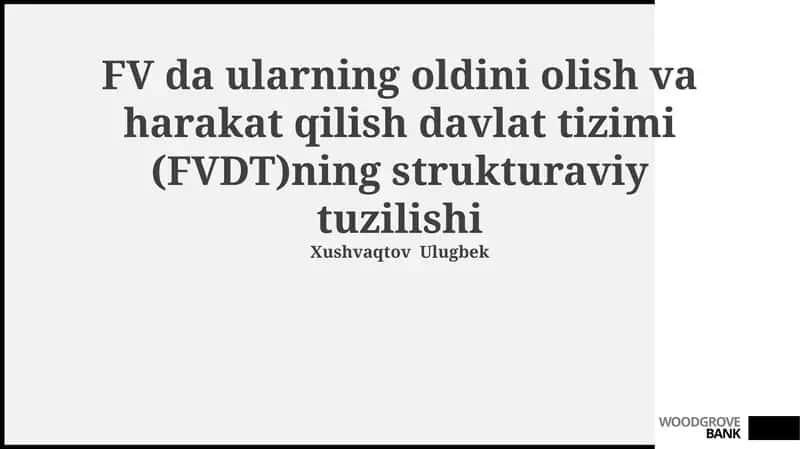 Favqulodda Vaziyatlarning Oldini Olish va Bunga Javob Berish Davlat Tizimining Tuzilishi