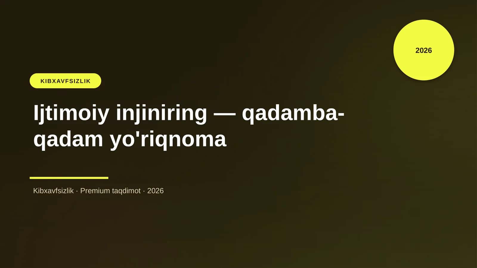 Ijtimoiy injiniring — qadamba-qadam yo'riqnoma