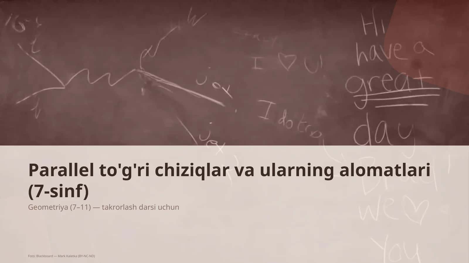 Parallel to'g'ri chiziqlar va ularning alomatlari (7-sinf)