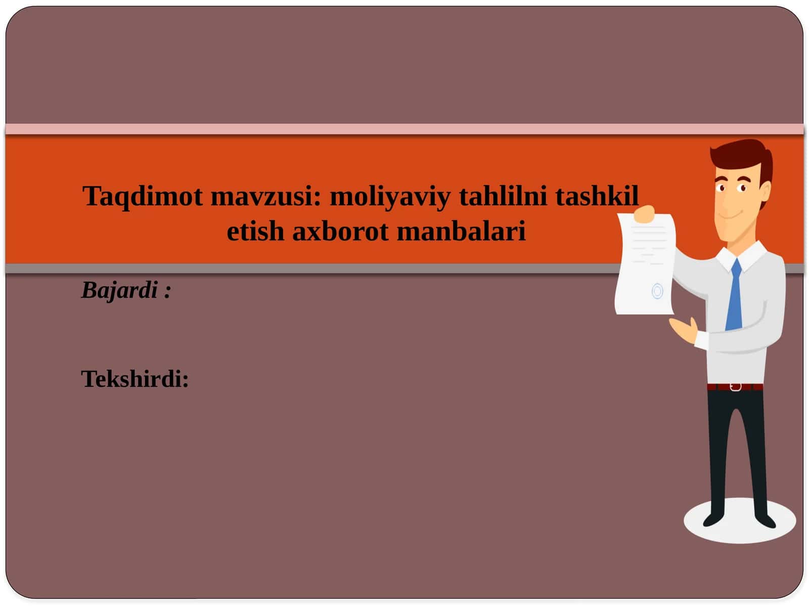 Moliya viy tahliilni tashkil etish axborot manbalari