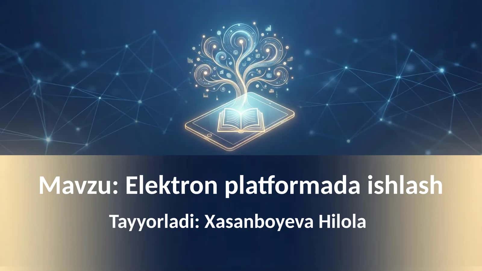 Elektron platformada ishlash