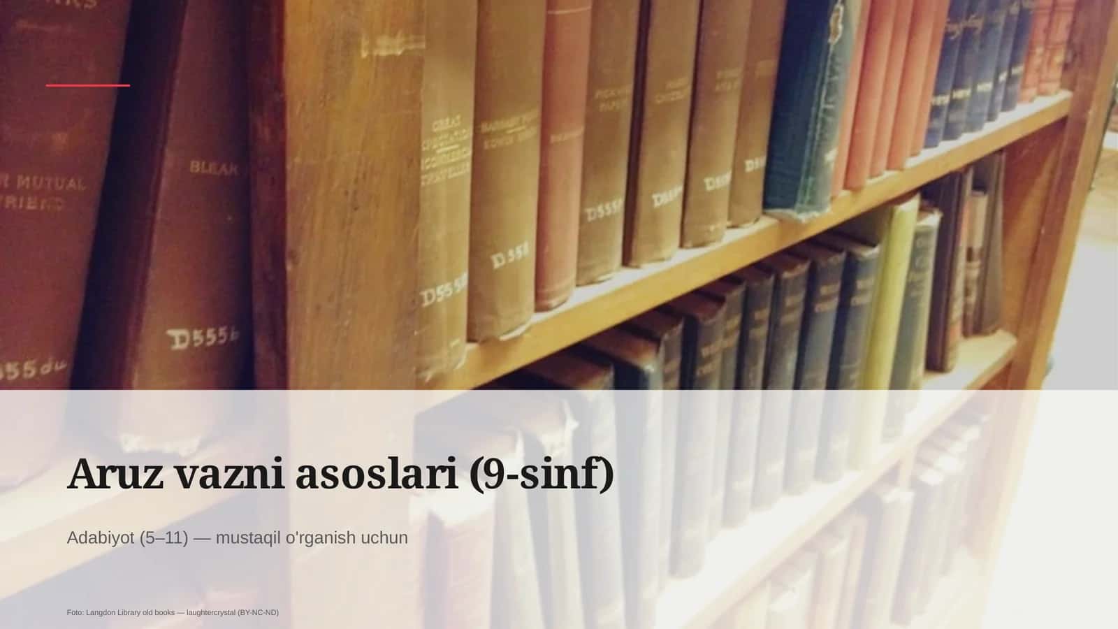 Aruz vazni asoslari (9-sinf)