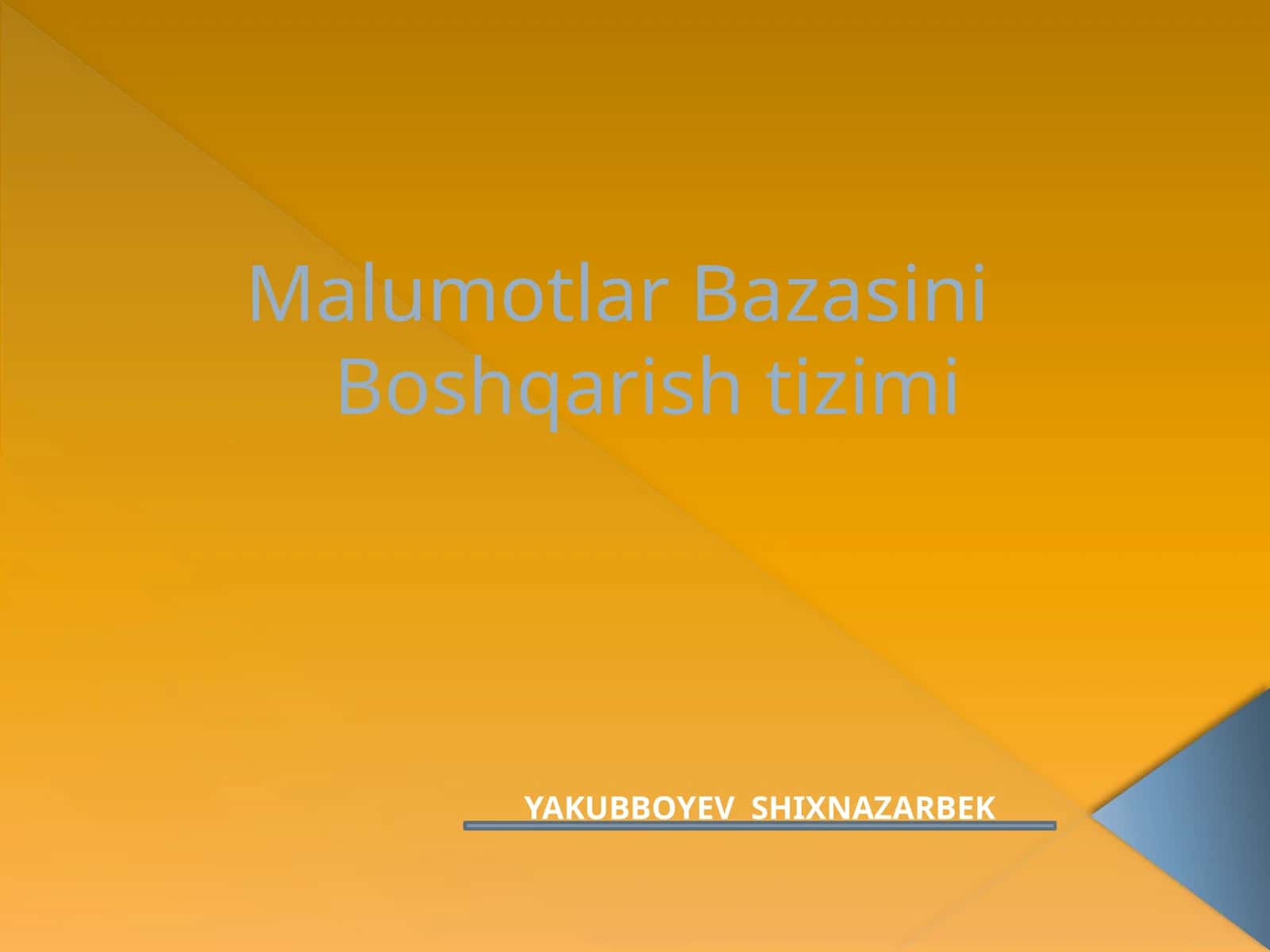 MalumotlarBazasiniBoshqarishtizimi