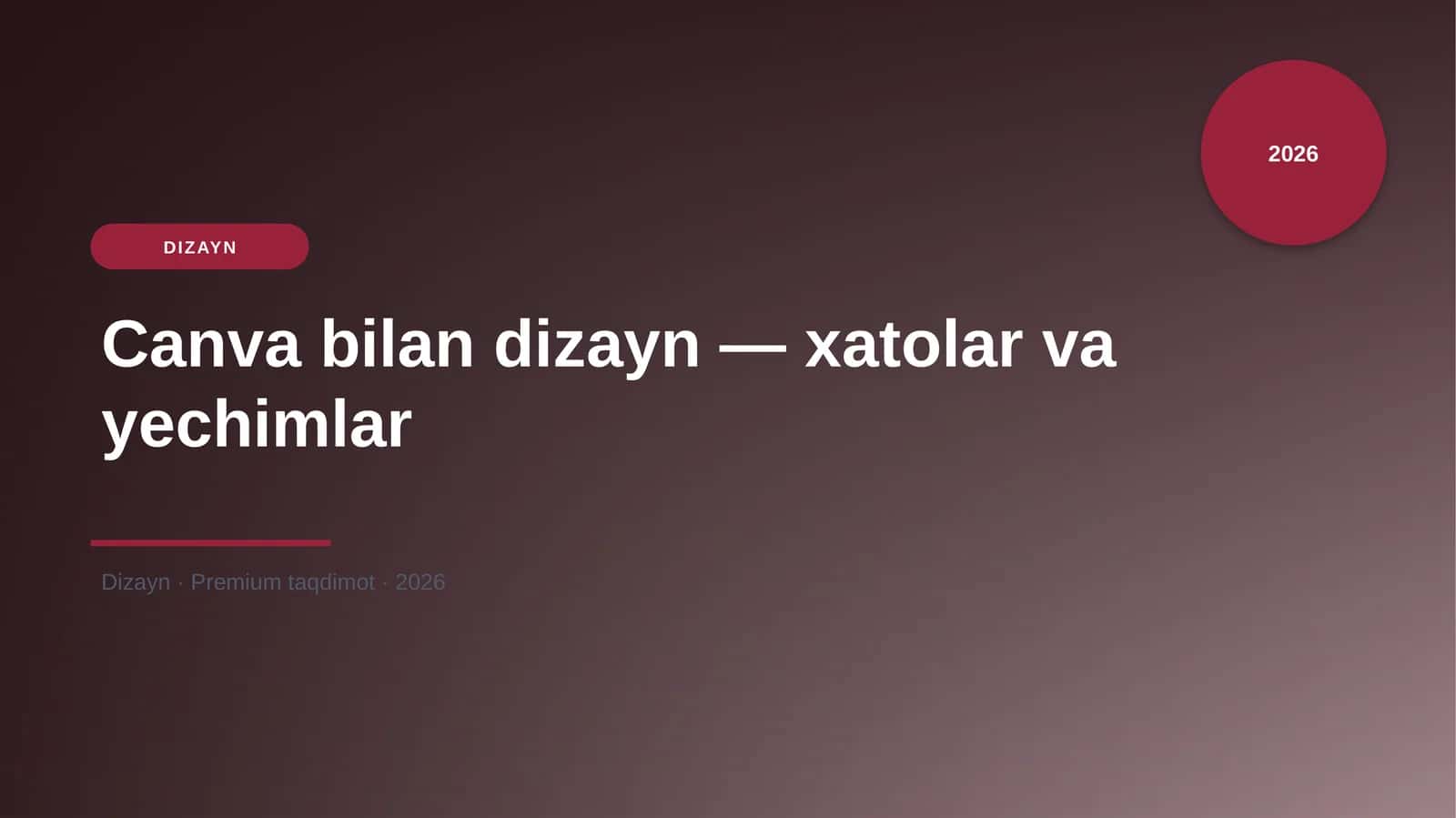 Canva bilan dizayn — xatolar va yechimlar